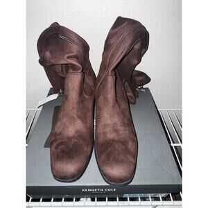 Kenneth Cole Women’s Brown Suede Ankle Boots Block Heel Size 10